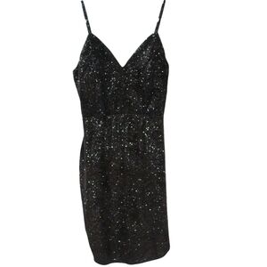 2/$30 🏷 Eclipse Black with Shiny Swirls Strap Mini Dress Size S